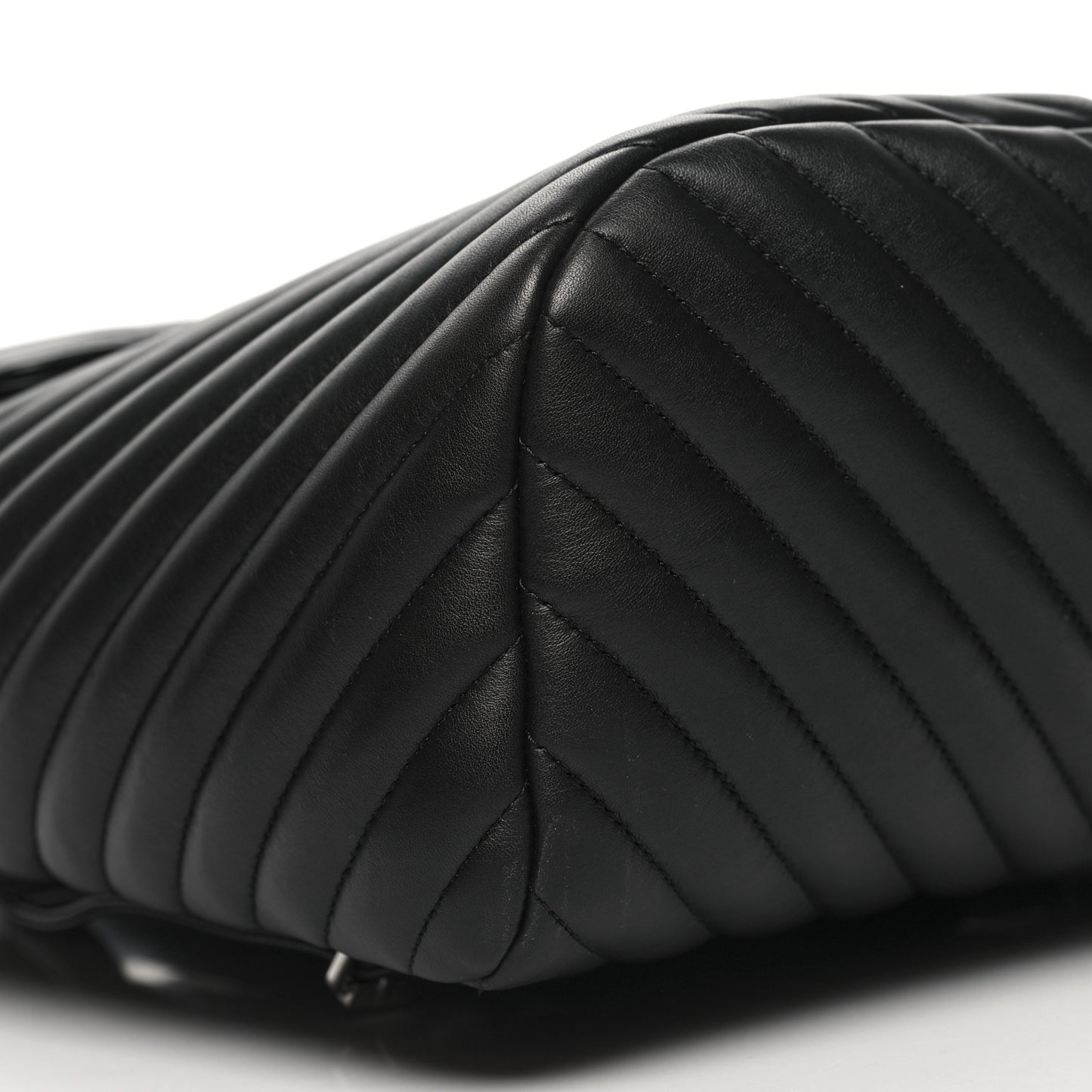 Calfskin Chevron Quilted Large Urban Spirit Backpack Black