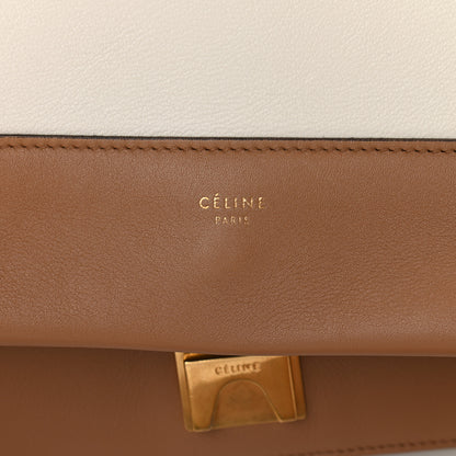 Celine Shiny Smooth Calfskin Medium Frame Shoulder Bag Tan Optic White 6 of 9