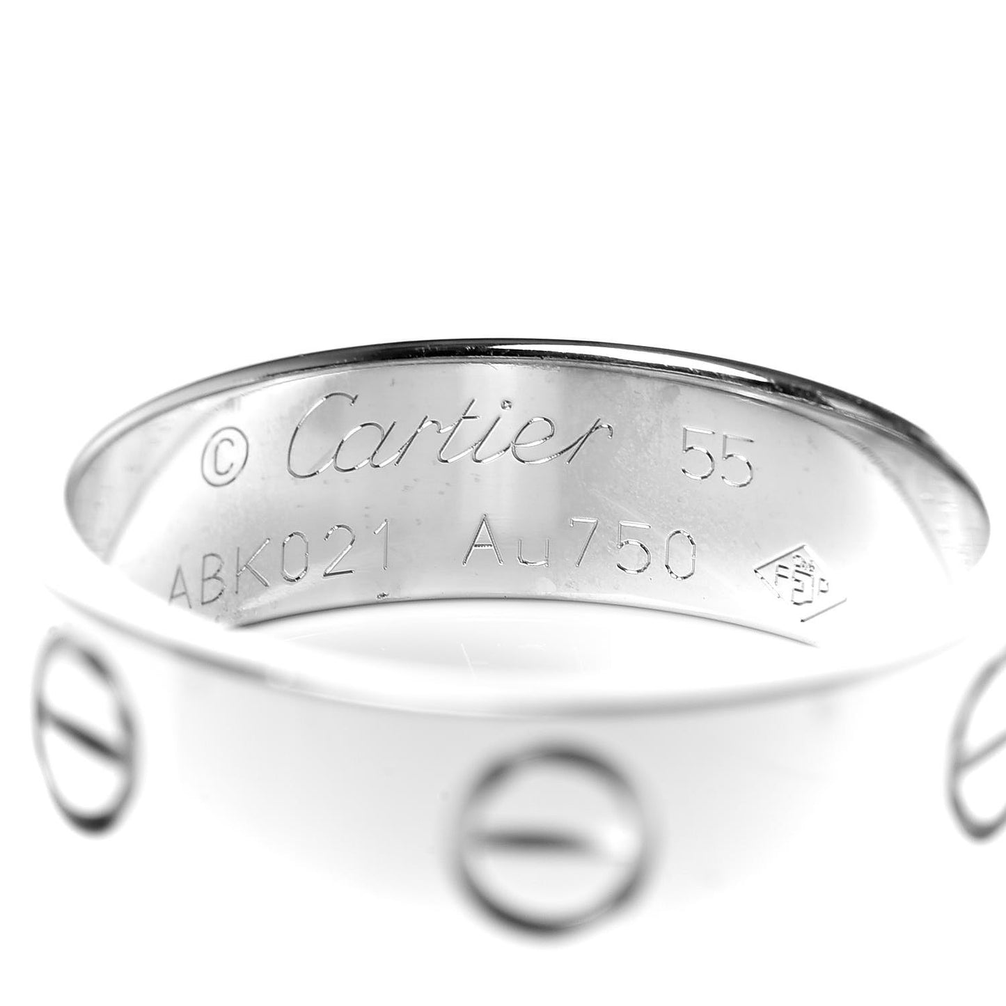 18K White Gold 5.5mm LOVE Ring 55 7.25