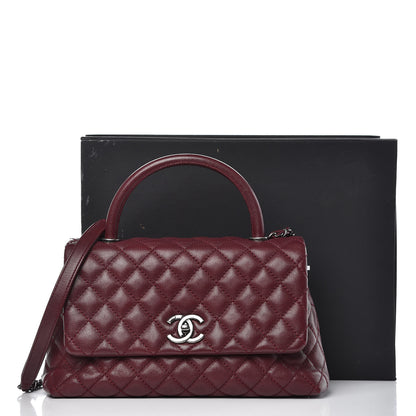 Chanel Caviar Quilted Small Coco Handle Flap Burgundy 8 of 8