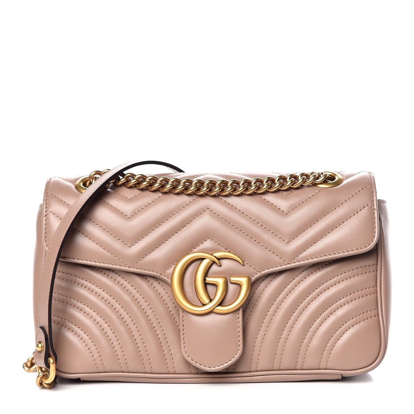 Calfskin Matelasse Small GG Marmont Shoulder Bag Porcelain Rose