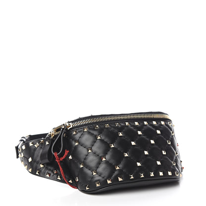 Valentino Garavani Lambskin Rockstud Spike Belt Bag 85 Black 3 of 7
