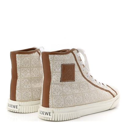 Loewe Jacquard Anagram Calfskin Mens High Top Sneakers 42 Natural White 5 of 12