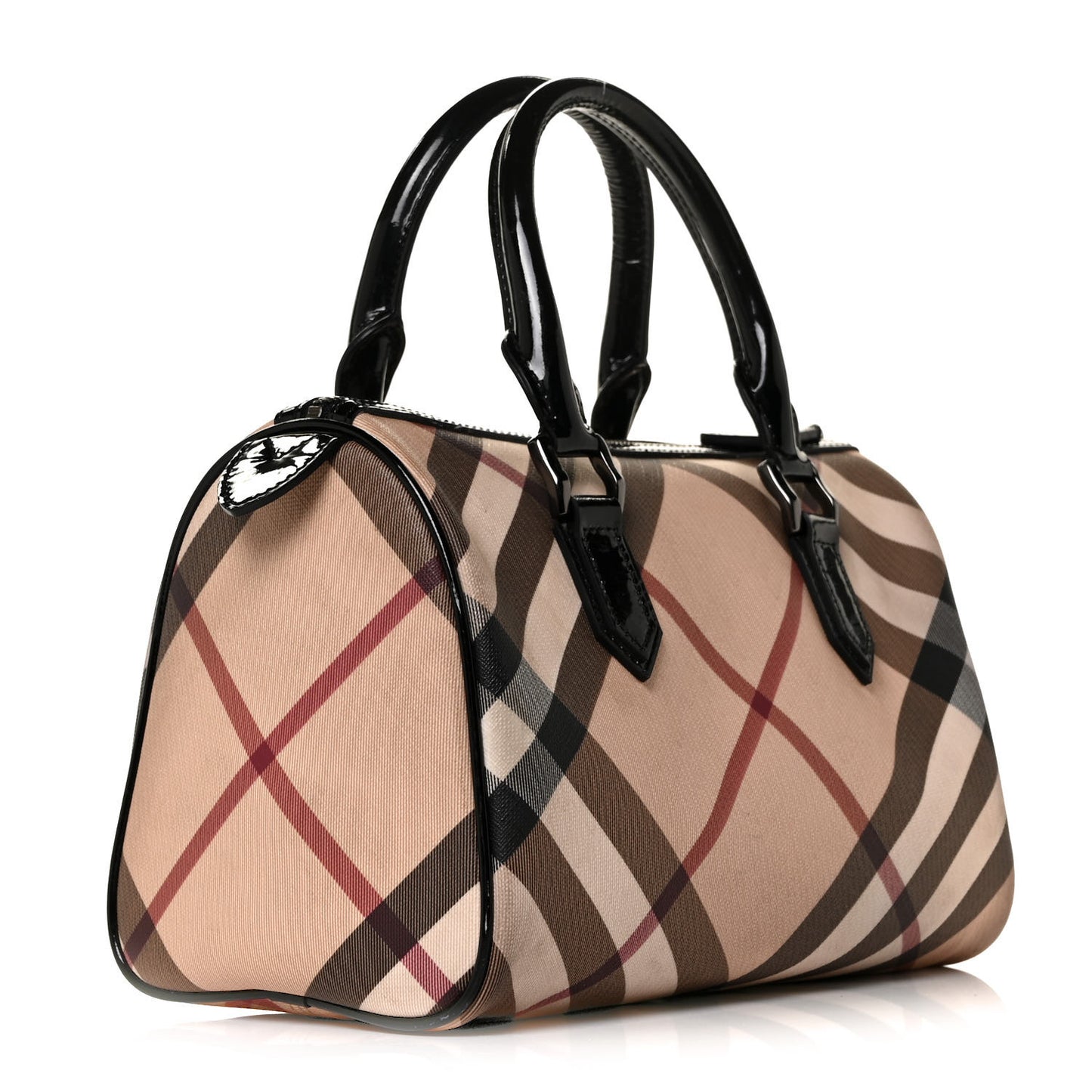 Supernova Check Patent Small Chester Bowling Bag Black