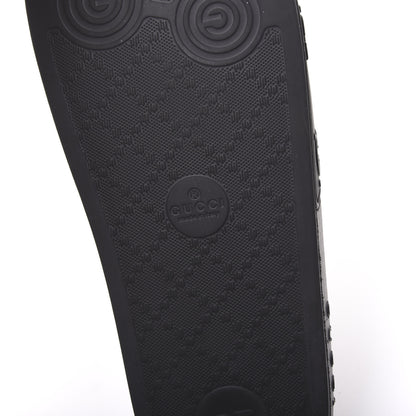 Gucci Rubber GG Monogram Perforated Womens Slide Sandals 38 Black 6 of 7