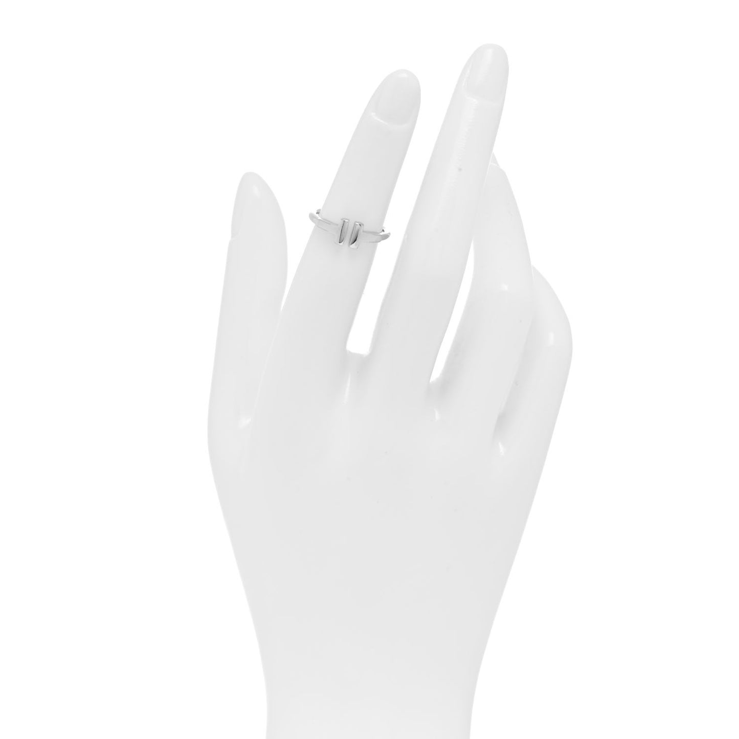 18K White Gold T Wire Ring 48 4.5