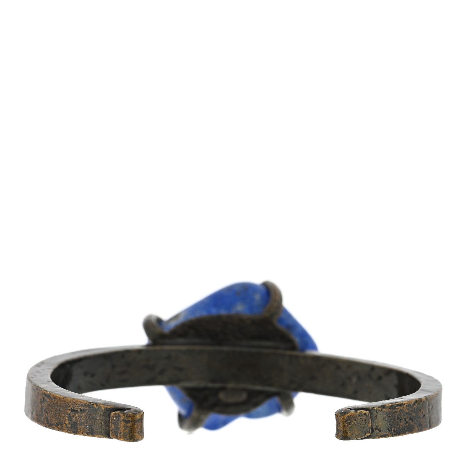 Chanel Stone Hammered Metal Bracelet Blue 2 of 3