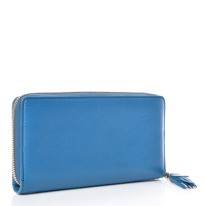 Gucci Pebbled Calfskin Soho Zip Around Wallet Turquoise 3 of 10