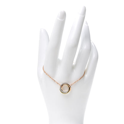 Cartier 18K Pink Yellow White Gold Diamond Trinity Bracelet 2 of 8