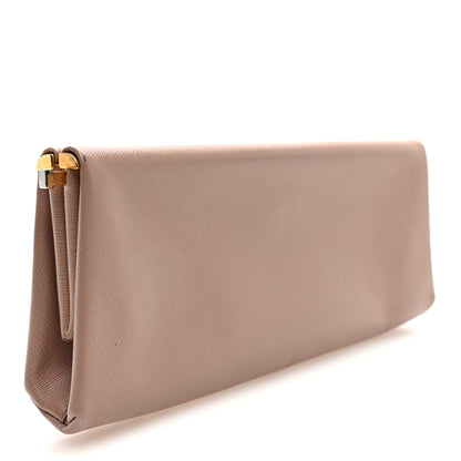 Prada Saffiano Lux East West Frame Clutch Cipria 3 of 9