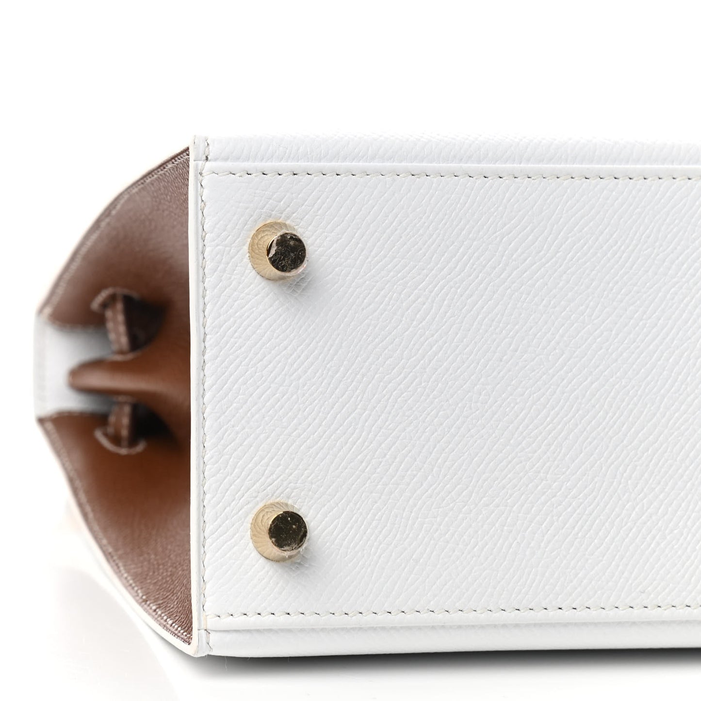 Epsom Bi-Color Horseshoe Kelly Sellier 25 White Miel