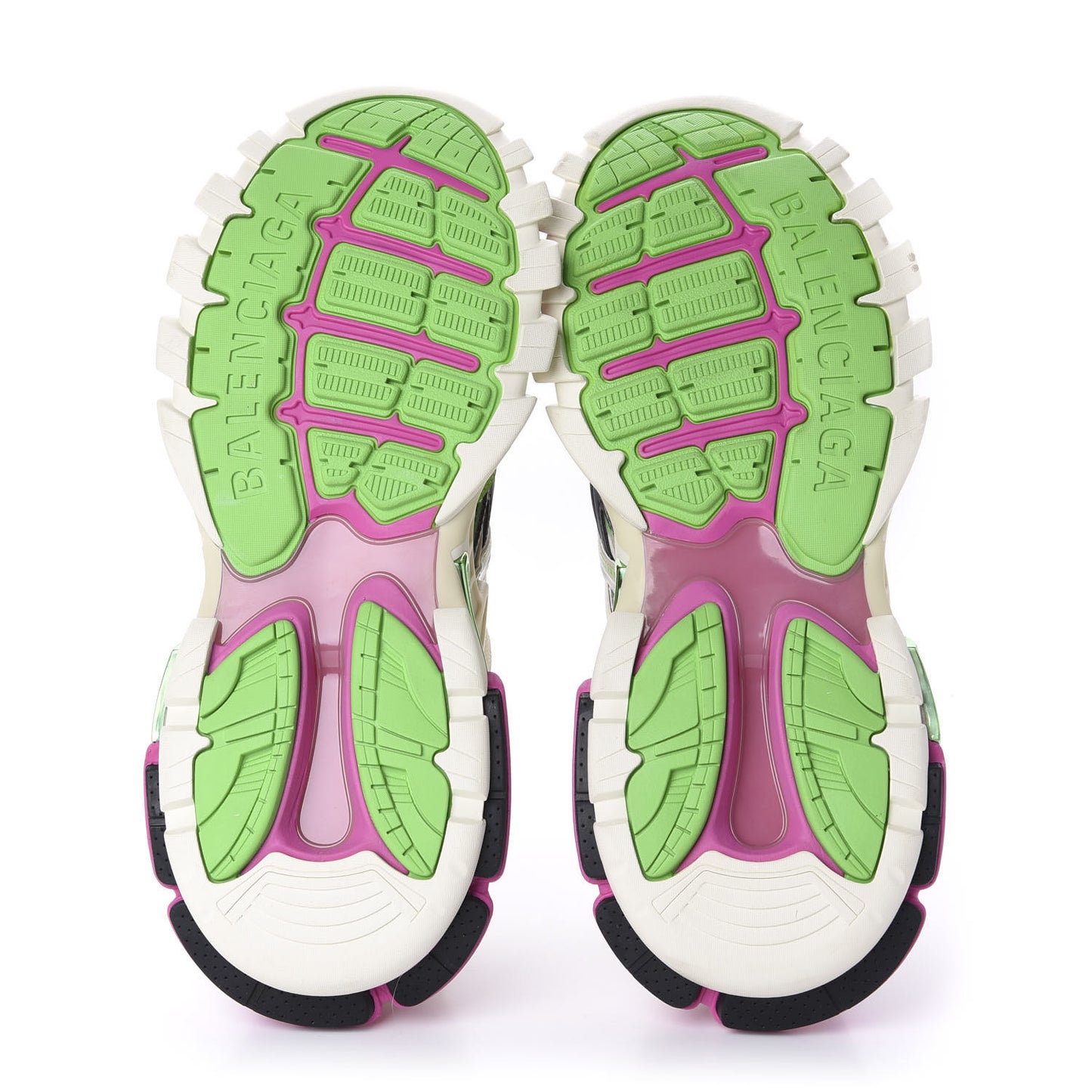 Rubber Mesh Bi-Color Mens Track.2 Open Sneakers 45 White Green Pink