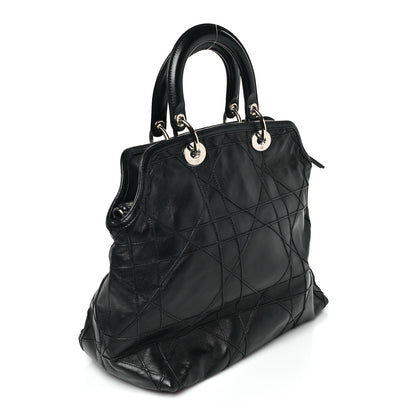 Christian Dior Lambskin Cannage Medium Granville Tote Black 3 of 9