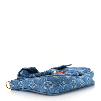 Louis Vuitton Monogram Pochette Accessories Cargo  Blue Denim 4 of 10