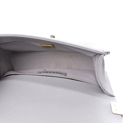 Chanel Caviar Quilted Small Boy Flap Light Grey 5 of 14