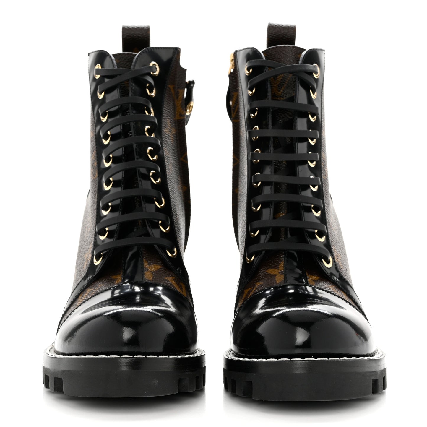 Patent Calfskin Monogram Star Trail Ankle Boots 39.5 Black