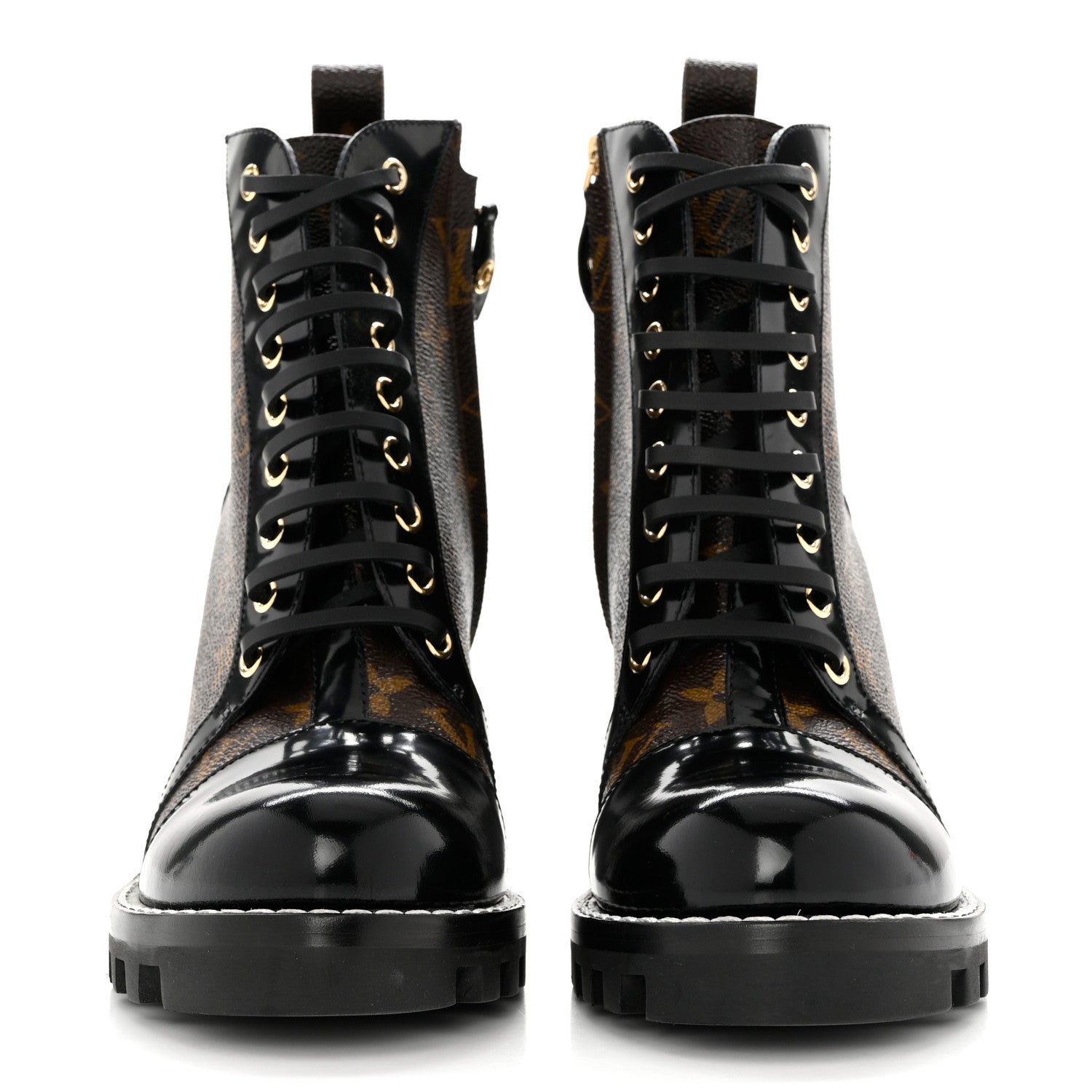 Louis Vuitton Patent Calfskin Monogram Star Trail Ankle Boots 39.5 Black 2 of 9