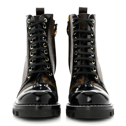 Louis Vuitton Patent Calfskin Monogram Star Trail Ankle Boots 39.5 Black 2 of 9