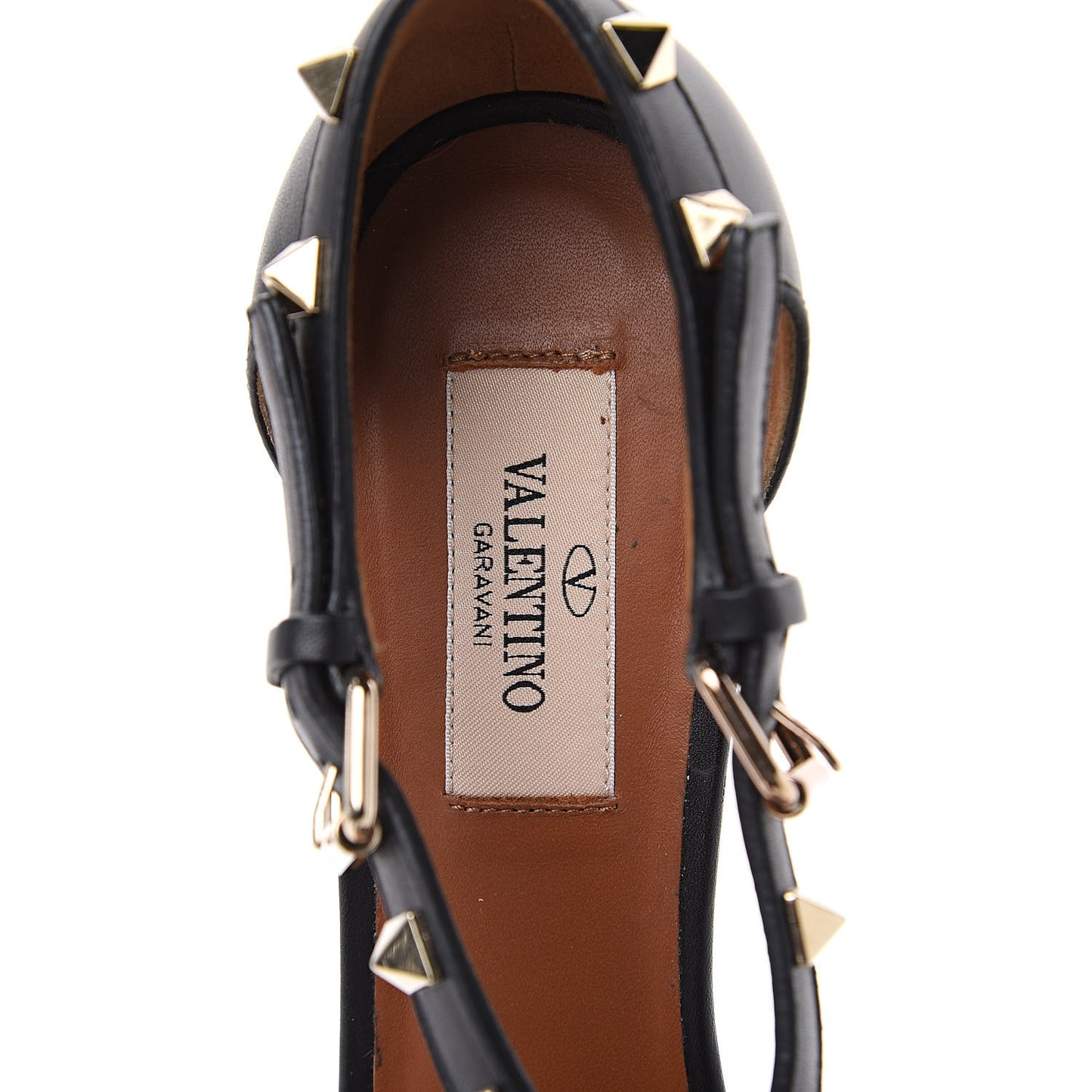 Nappa Rockstud Crisscross 105mm Sandals 37.5 Black