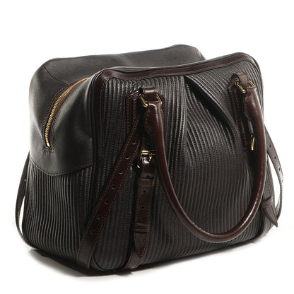 Burberry Stitched Leather Medium Bowler Dark Brown 3 of 10