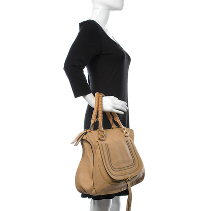 Chloe Calfskin Medium Marcie Satchel Sand Shell 2 of 14