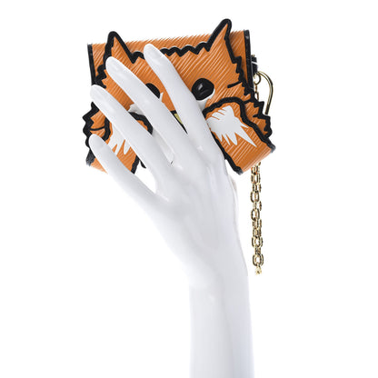 Louis Vuitton Epi Calfskin Grace Catogram Cat Card Holder Orange 2 of 8