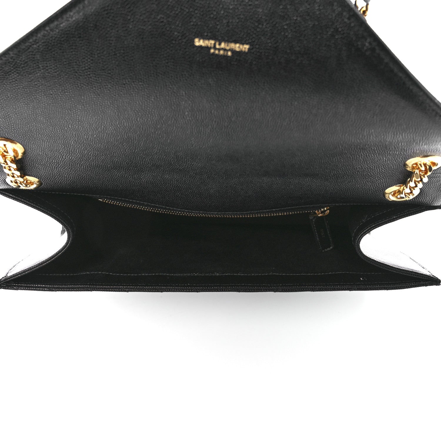 Saint Laurent Grain De Poudre Matelasse Chevron Large Monogram Satchel Black 5 of 13