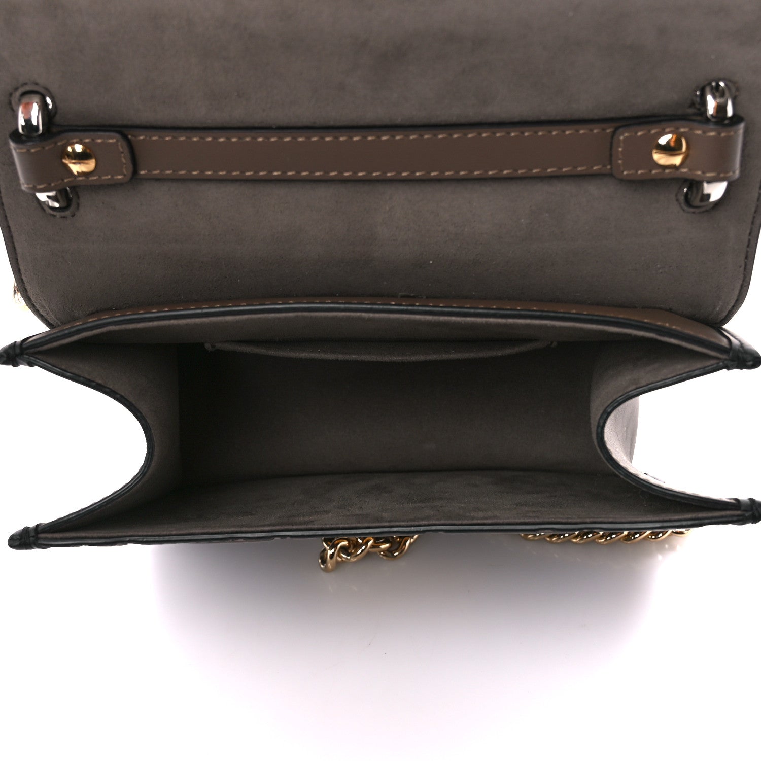 Fendi Vitello Century F is Fendi Bi-Color FF 1974 Embossed Small Kan I Shoulder Bag Maya Black 5 of 13