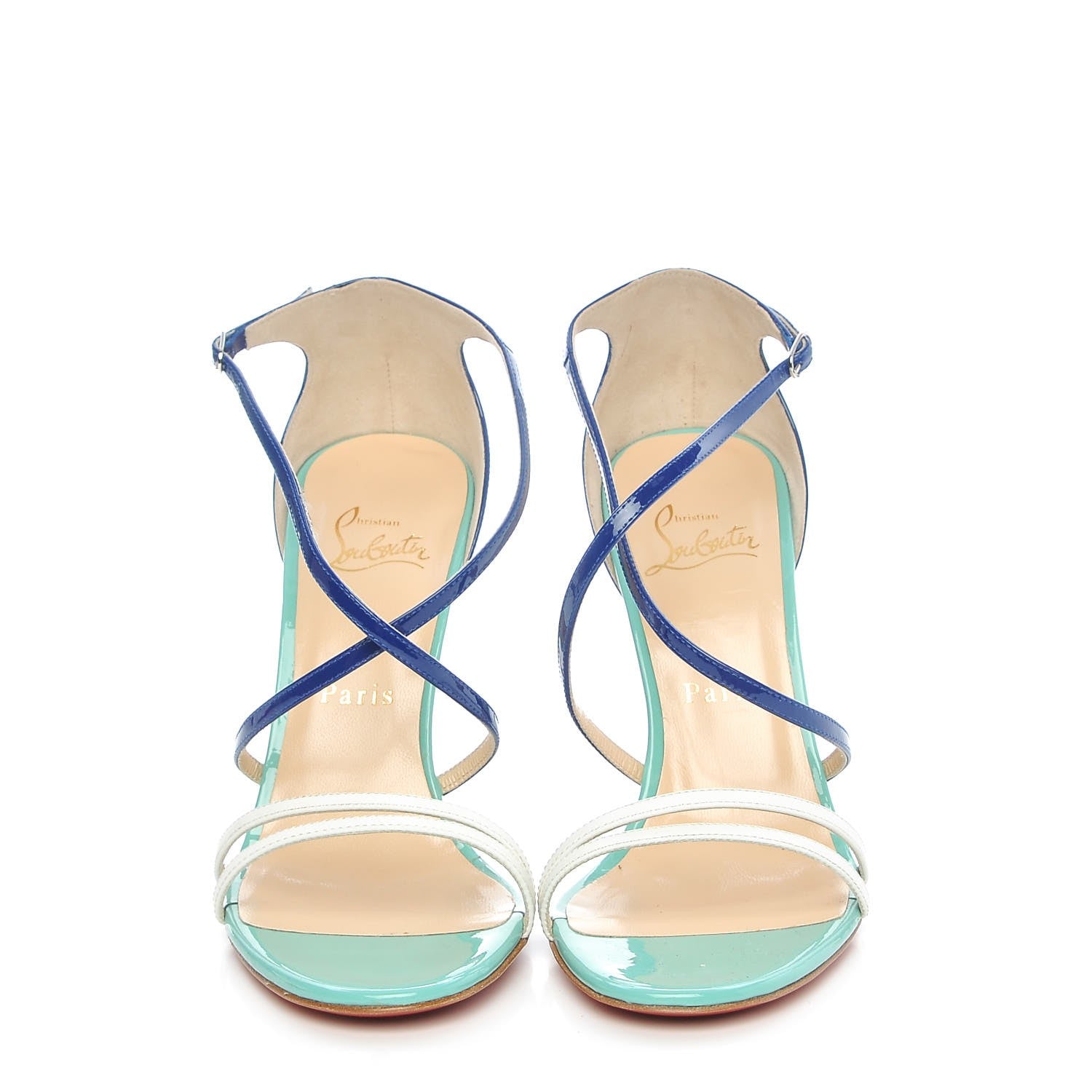 Christian Louboutin Gomme Patent Gwynitta 100 Sandals 38 Version Neptune 2 of 8