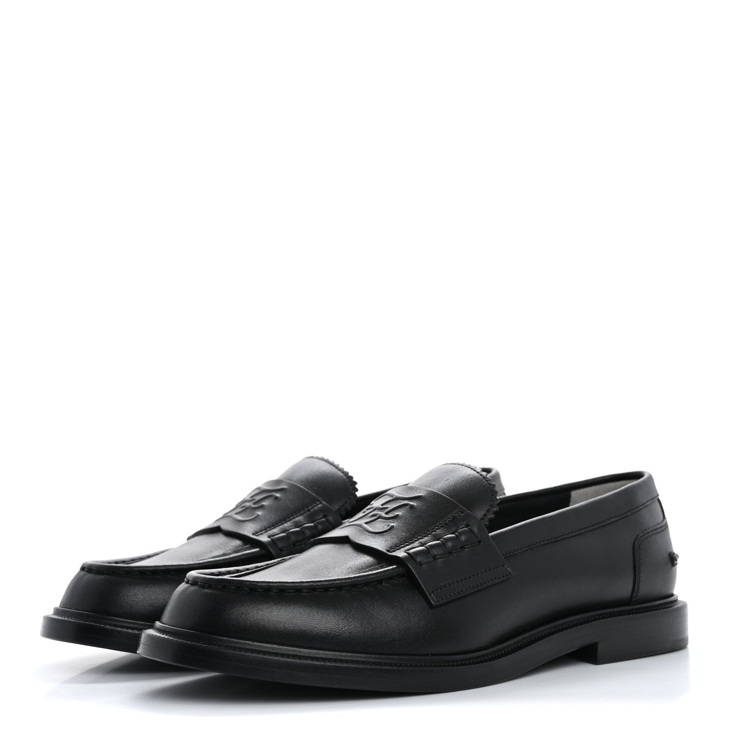 Fendi Vitello Karligraphy Loafers 35.5 Black 4 of 10