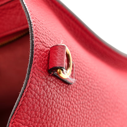 Celine Drummed Calfskin Nano Luggage Red 10 of 17