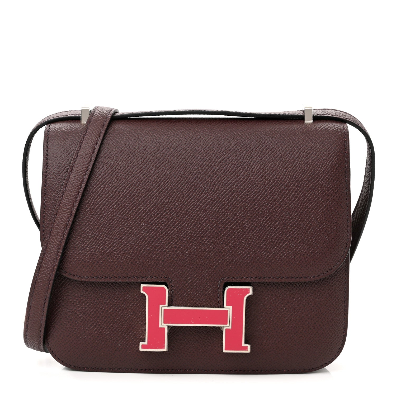 Hermes Epsom Enamel Constance 18 Rouge Sellier Framboise 1 of 16