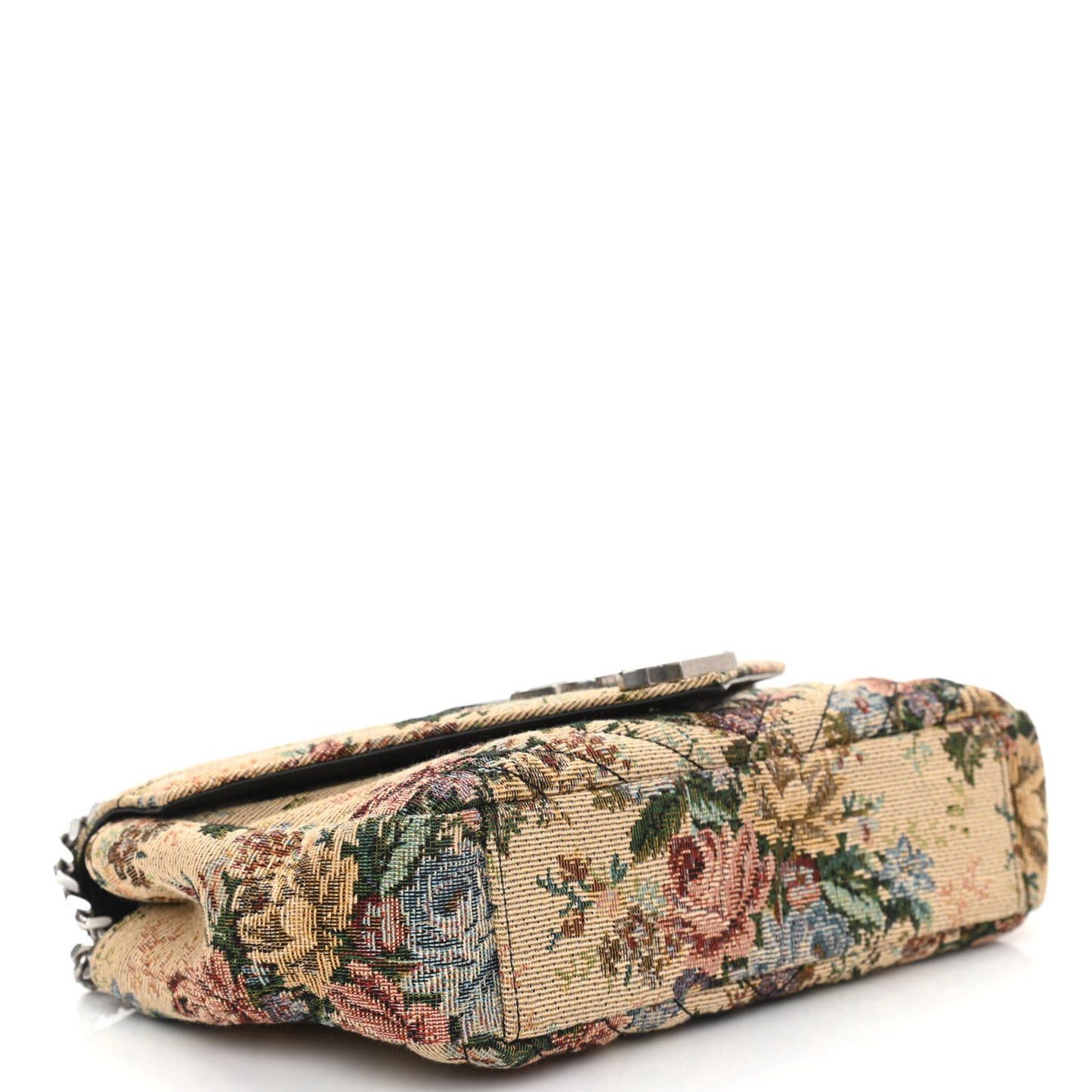 Jacquard Floral Matelasse Chevron Monogram Medium College Satchel Beige Blue Red