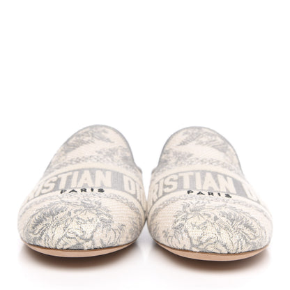 Christian Dior Canvas Cotton Embroidered Dioriviera Mules 36.5 Gray 2 of 8