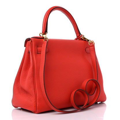 Hermes Taurillon Clemence Kelly Retourne 28 Rouge Pivoine 3 of 17