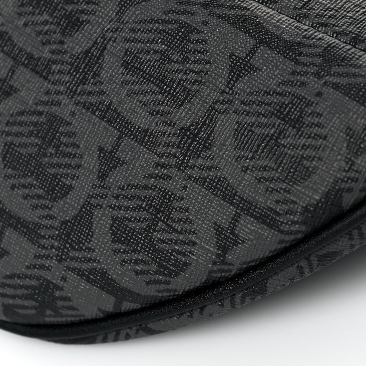 Gancini Monogram Calfskin Waist Bag Black Grey