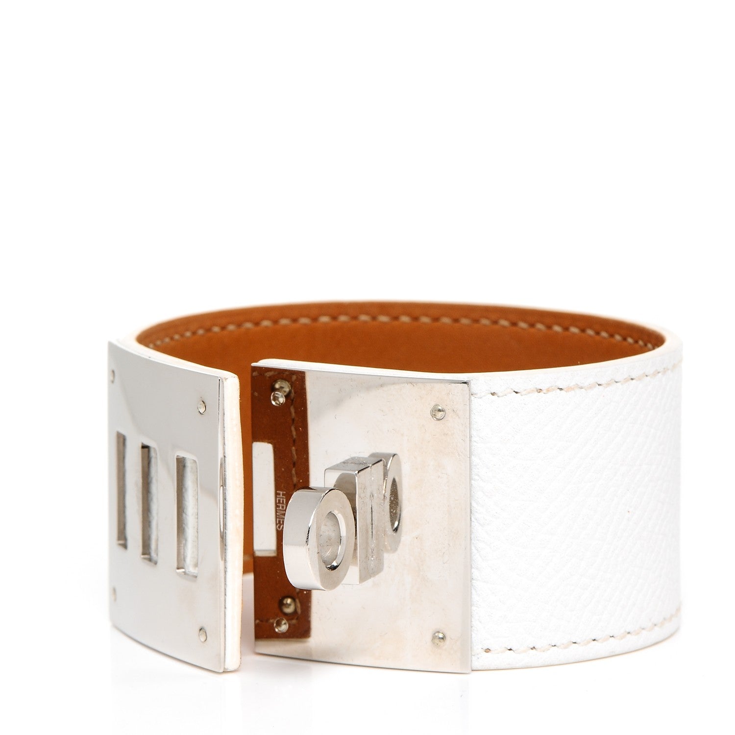 Hermes Epsom Kelly Dog Cuff White 4 of 6