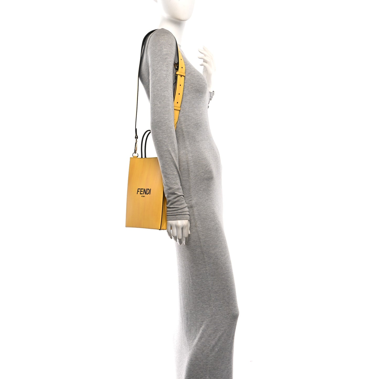 Vitello Fluffy Logo Small Pack Shopper Tote Yellow Box Black