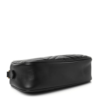 Gucci Calfskin Matelasse Small GG Marmont Chain Shoulder Bag Black 4 of 7