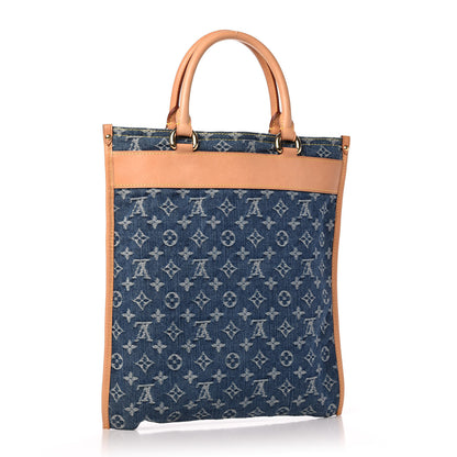 Louis Vuitton Monogram Denim Sac Plat Blue 3 of 10
