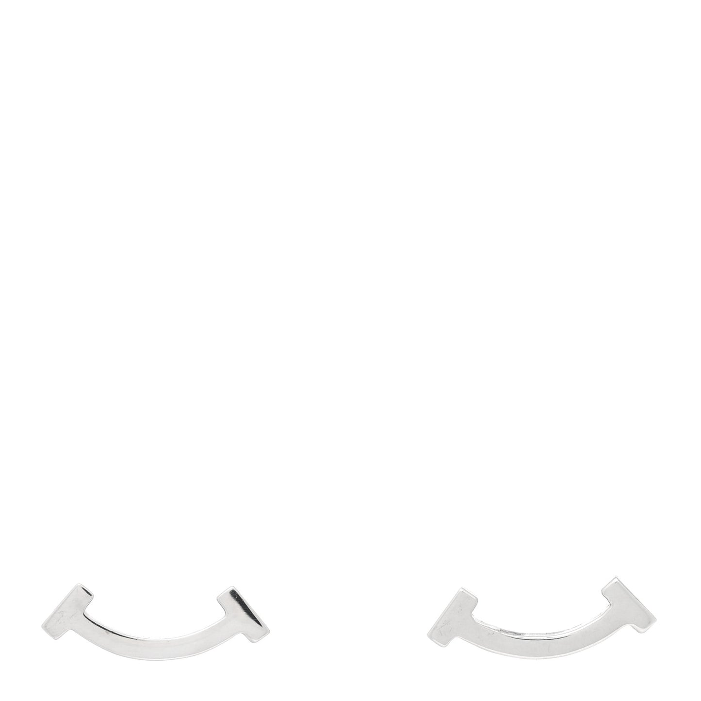 Sterling Silver T Smile Stud Earrings