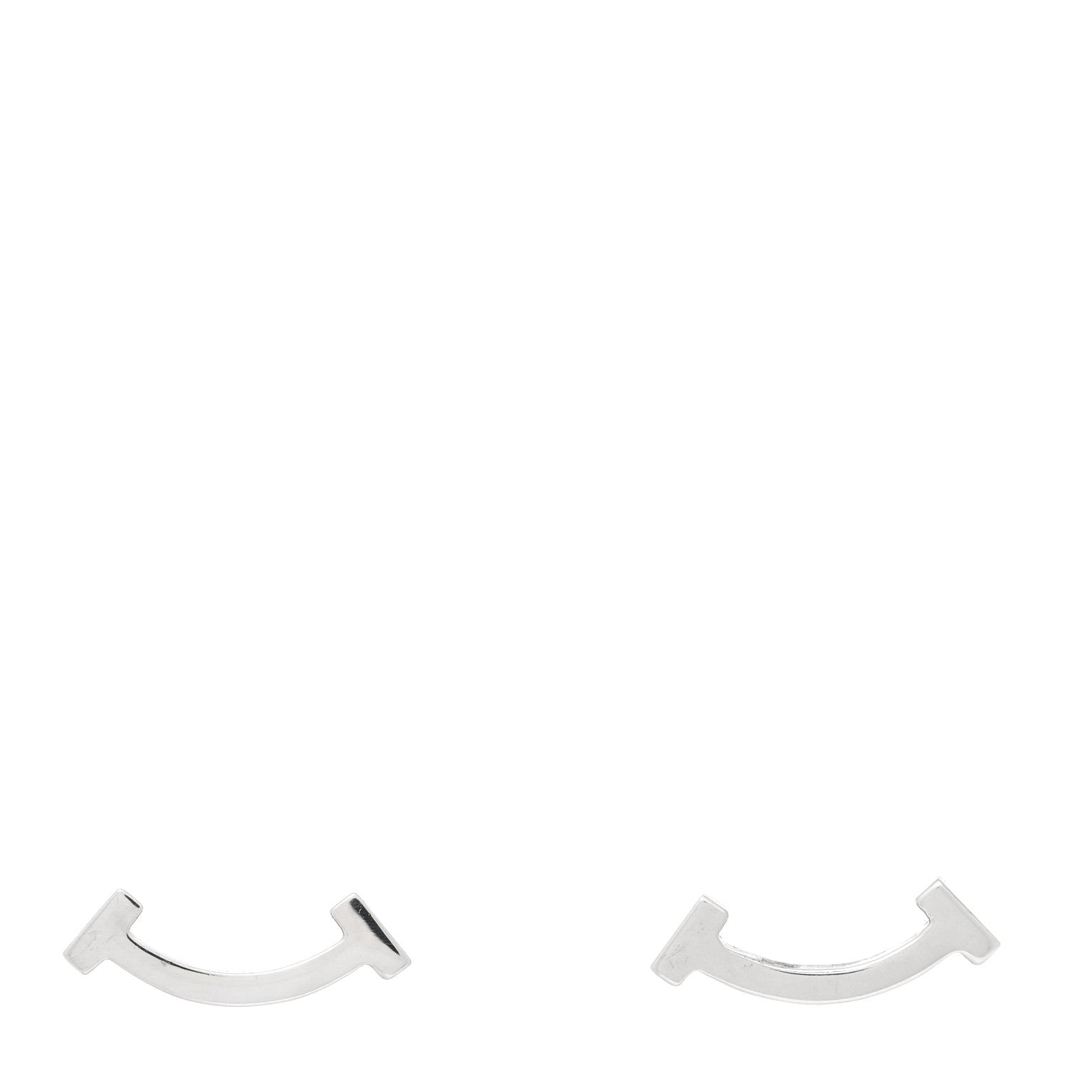 Tiffany Sterling Silver T Smile Stud Earrings 1 of 5