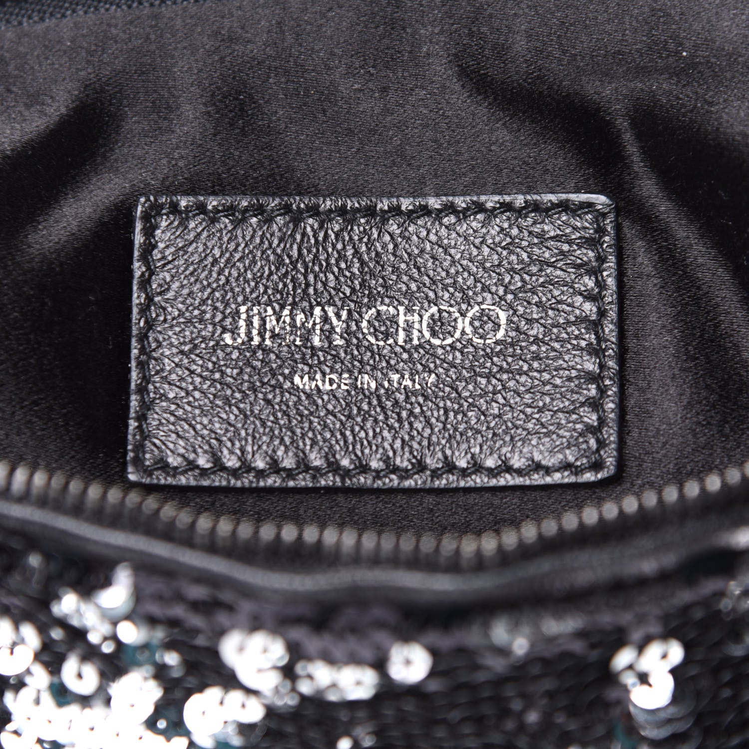 Jimmy Choo Sequin Callie Tasseled Clutch Black Silver 5 of 9