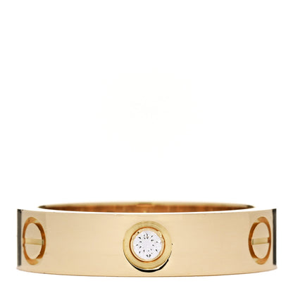 Cartier 18K Yellow Gold 3 Diamond 5.5mm LOVE Ring 61 9.5 1 of 5