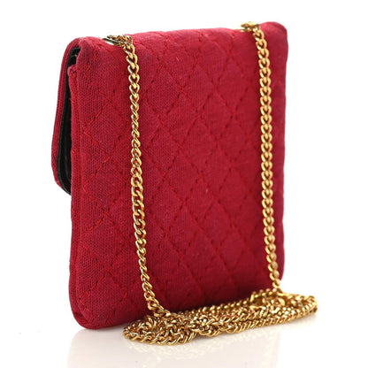 Chanel Jersey Quilted Micro Flap Bag Red 3 of 9