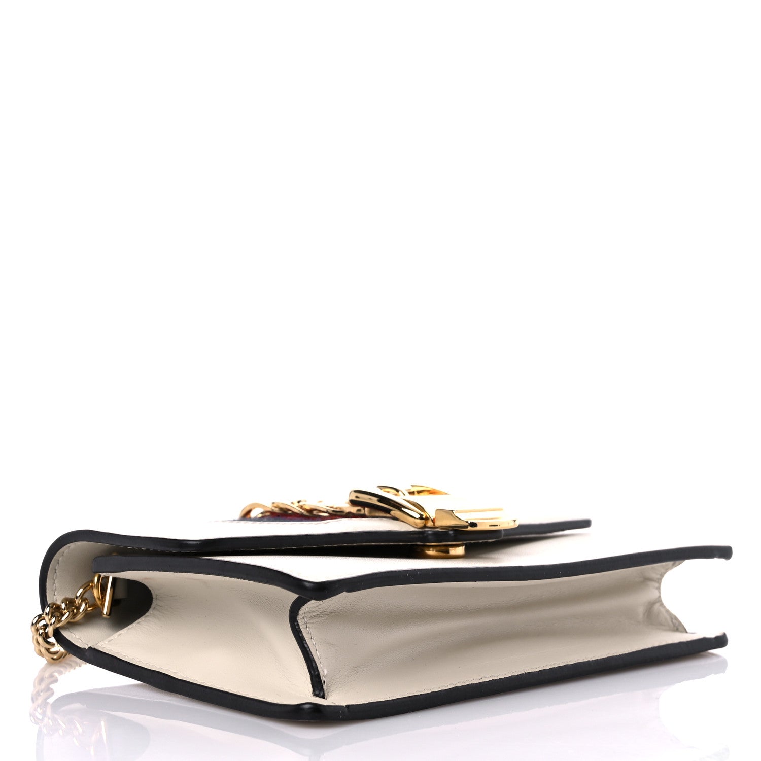 Gucci Calfskin Super Mini Sylvie Chain Shoulder Bag White 4 of 13