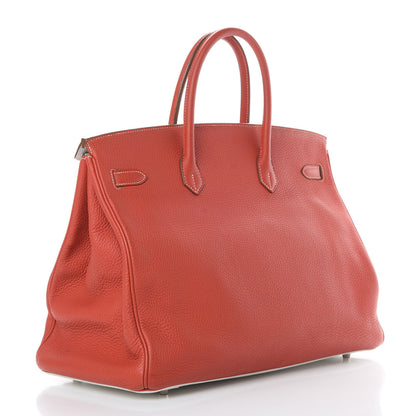 Hermes Togo Casaque Birkin 40 Sanguine White 3 of 18