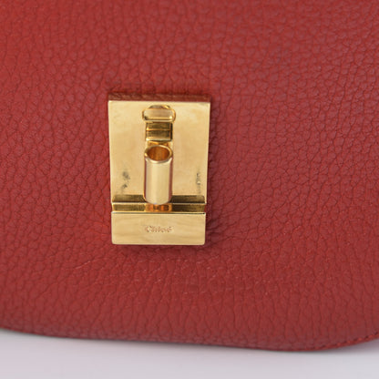 Chloe Grained Lambskin Mini Drew Shoulder Bag Plaid Red 13 of 16