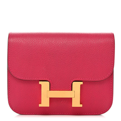 Hermes Evercolor Verso Constance Slim Wallet Rose Mexico Chocolate 1 of 16