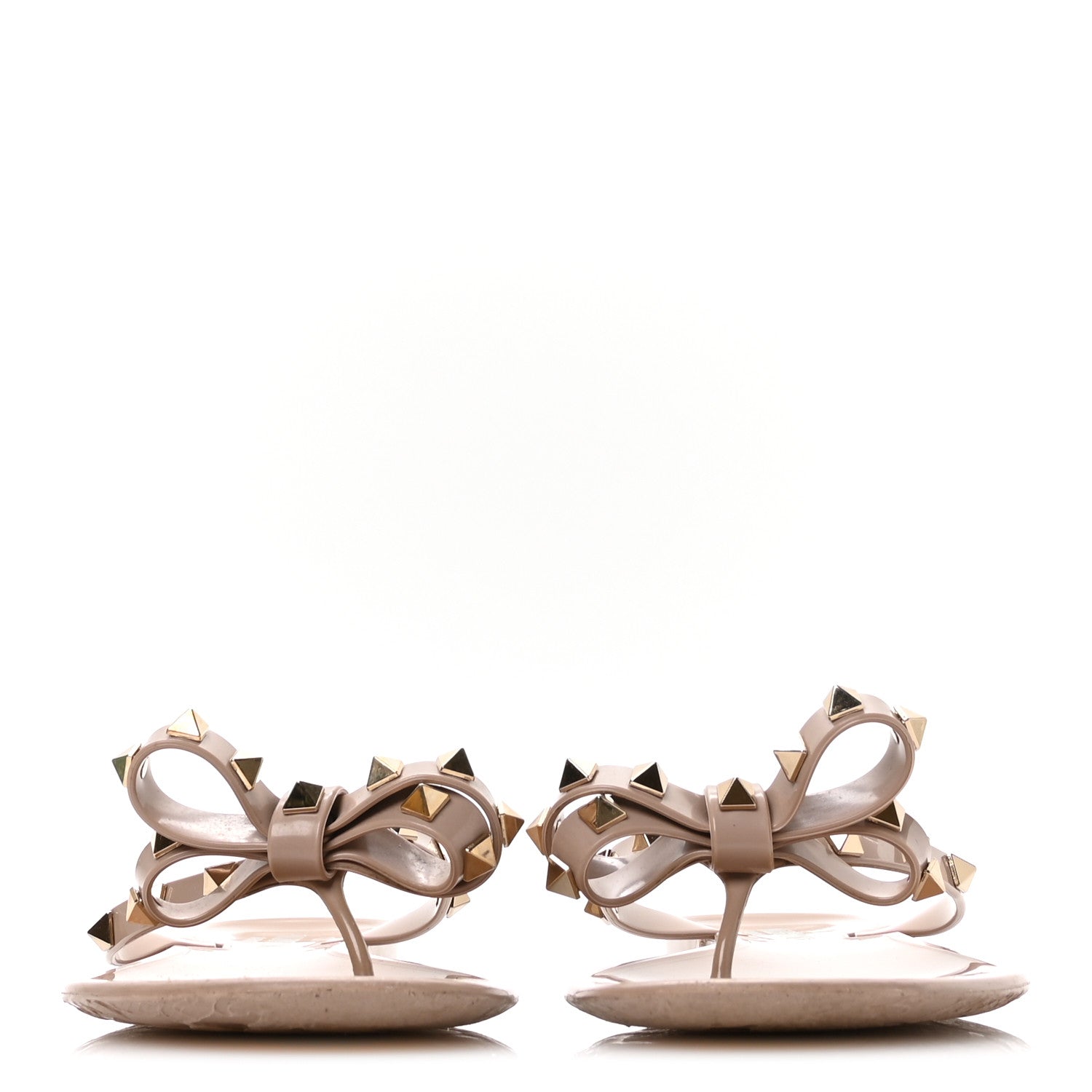 Valentino Garavani PVC Jelly Rockstud Bow Thong Sandals 41 Poudre 3 of 8